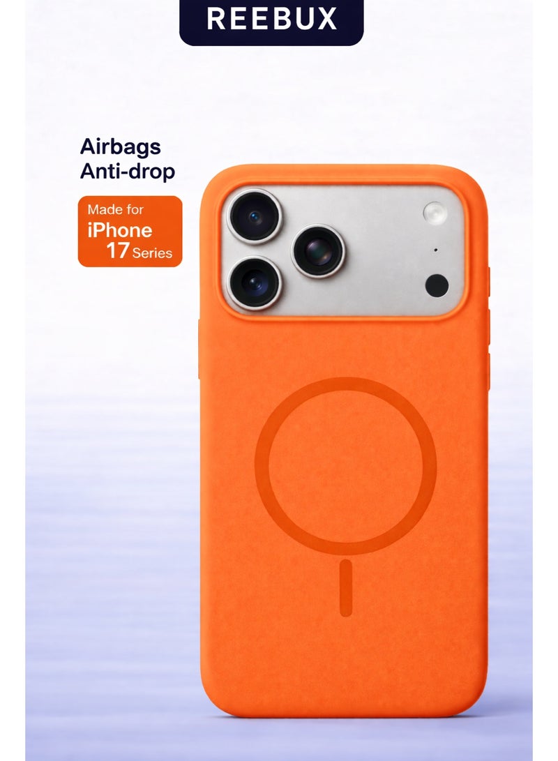 Reebux iPhone 17 Pro Max Silicone Case with MagSafe – Orange - Image 2